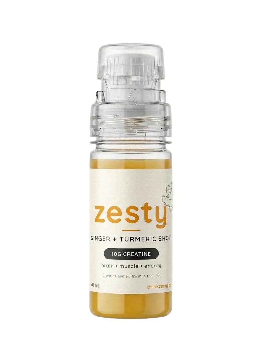 Zesty creatine shot fles, 10g creatine per shot voor vrouwen in de menopauze
